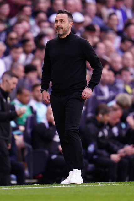 Roberto De Zerbi manager of Tottenham Hotspur during the Premier League match Tottenham Hotspur vs Brighton & Hove Albion at Tottenham Hotspur Stadium, London, United Kingdom on 18 April 2026

(Photo by Harvey Murphy/News Images)