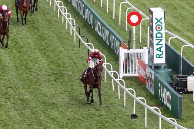 Brighterdaysahead ridden by Jack Kennedy and trained by Gordon Elliott wins the 13:55 Turners Mersey Novices' Hurdle during the Randox Grand National Day 2024 at Aintree Racecourse, Liverpool, United Kingdom, 13th April 2024

(Photo by Mark Cosgrove/News Images)