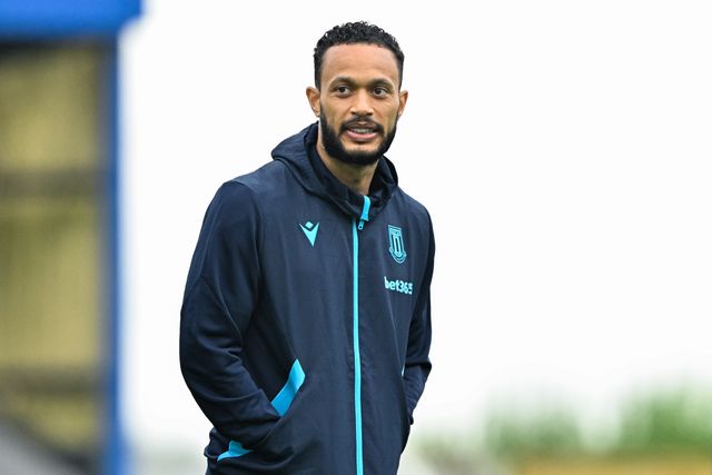 Lewis Baker of Stoke City inspects the pitch ahead of the Pre-season friendly match Chester vs Stoke City at Deva Stadium, Chester, United Kingdom, 11th July 2024

(Photo by Cody Froggatt/News Images)