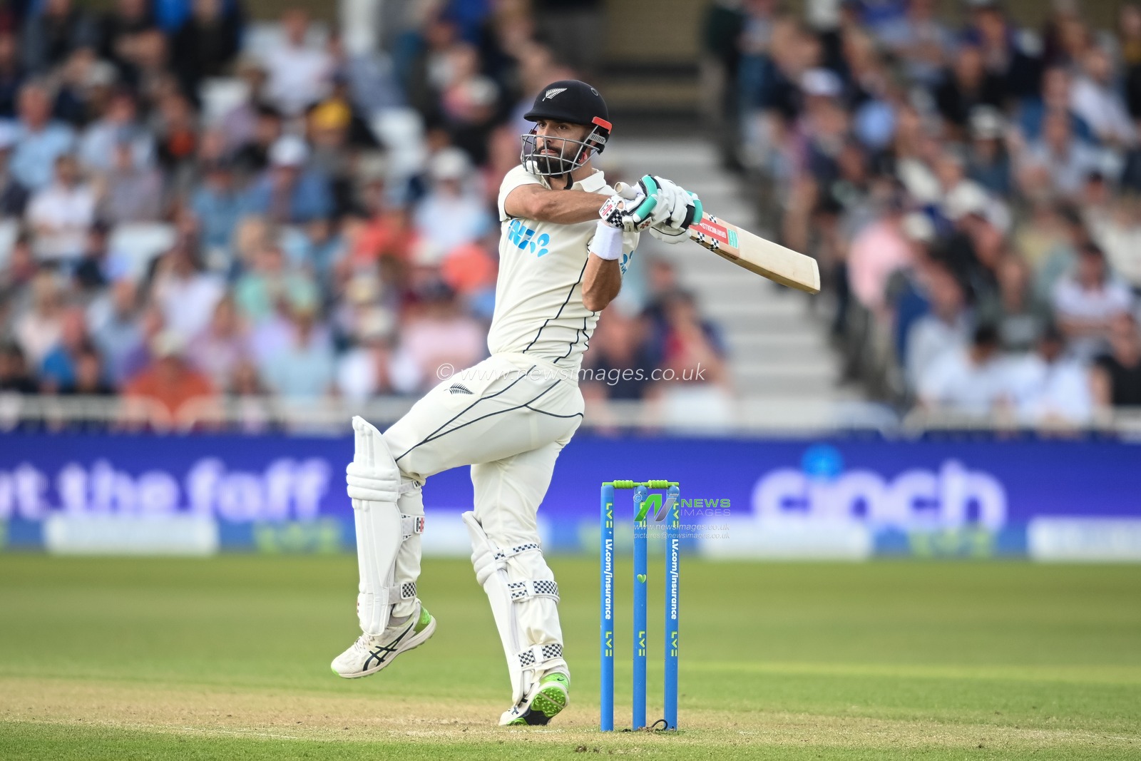 Daryl Mitchell of New Zealand in action during the game during day 2 of the 2nd Test between the New Zealand Blackcaps and England at Trent Bridge Cricket Ground, Nottingham, England on Saturday 11 June 2022.