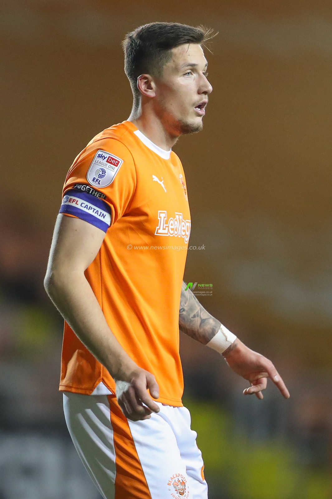 Oliver Casey #20 of Blackpool during the Bristol Street Motors Trophy match Blackpool vs Morecambe at Bloomfield Road, Blackpool, United Kingdom, 14th November 2023

(Photo by Gareth Evans/News Images)