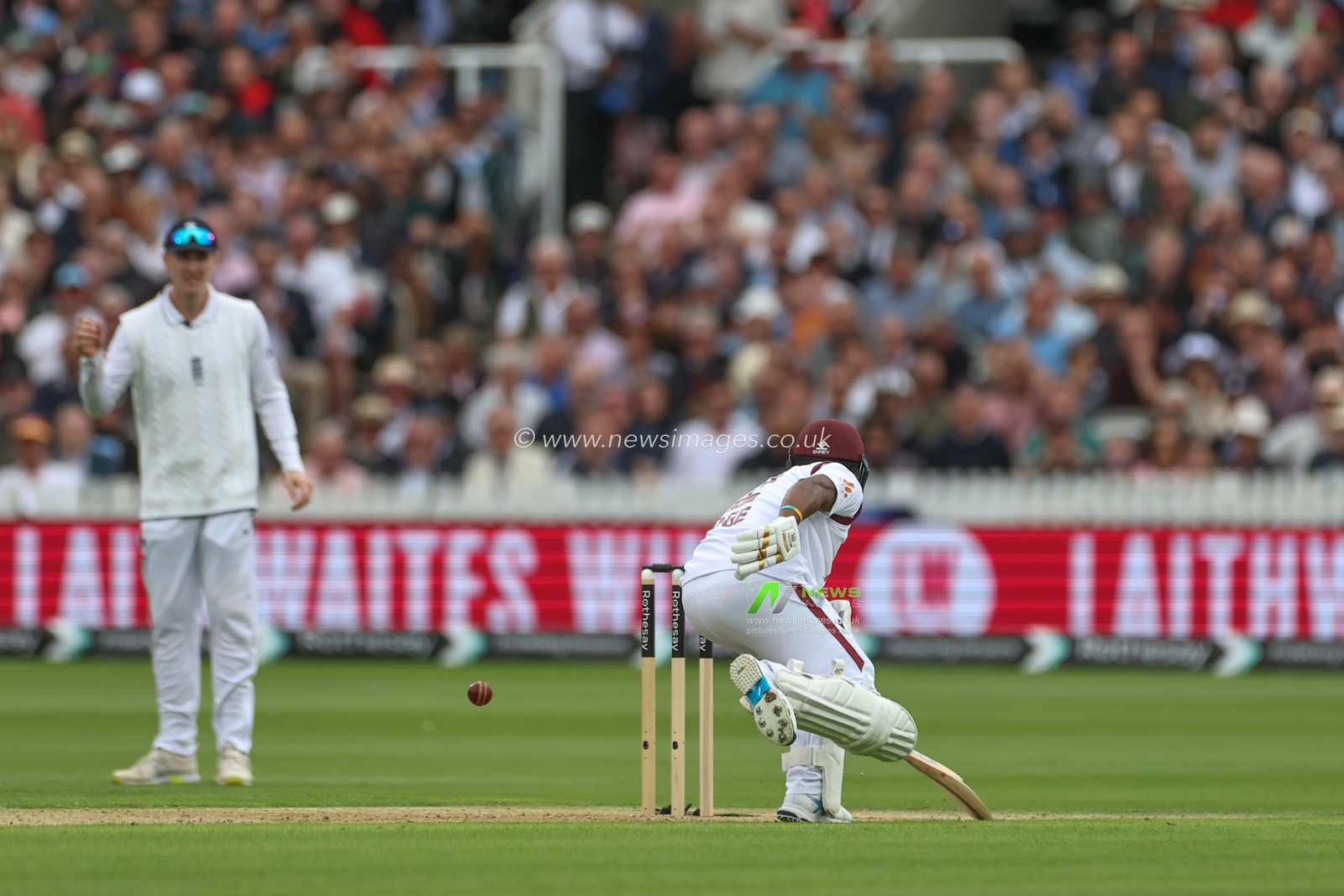 Kavem Hodge of West Indies just makes it back to the crease befor being run out during the 1st Rothesay Test Match day 1 England v West Indies at Lords, London, United Kingdom, 10th July 2024

(Photo by Mark Cosgrove/News Images)