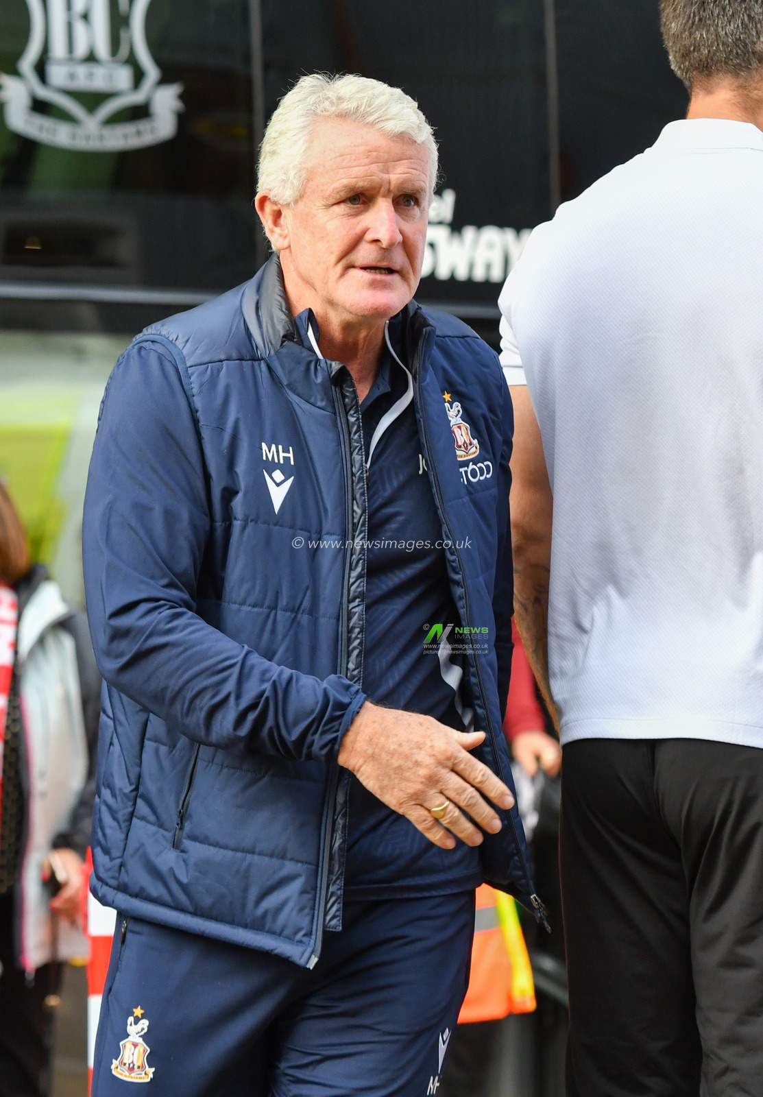 Bradford manager Mark Hughes arrives ahead of the match, during the Carabao Cup match Wrexham vs Bradford City at The Racecourse Ground, Wrexham, United Kingdom, 29th August 2023

(Photo by Cody Froggatt/News Images)