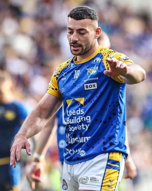 Jake Connor of Leeds Rhinos during pre-game warm up during the Betfred Super League round 19 match Leeds Rhinos vs Salford Red Devils at Headingley Stadium, Leeds, United Kingdom, 18th July 2025

(Photo by Alfie Cosgrove/News Images)