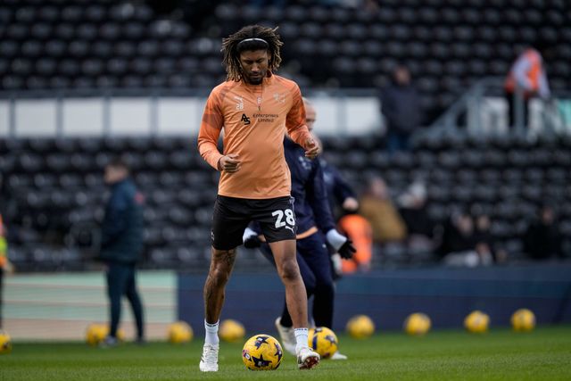 Dion Sanderson of Derby County in the pregame warmup session  during the Sky Bet Championship match Derby County vs Swansea City at Pride Park Stadium, Derby, United Kingdom on 14 February 2026

(Photo by Maynard Manyowa/News Images)