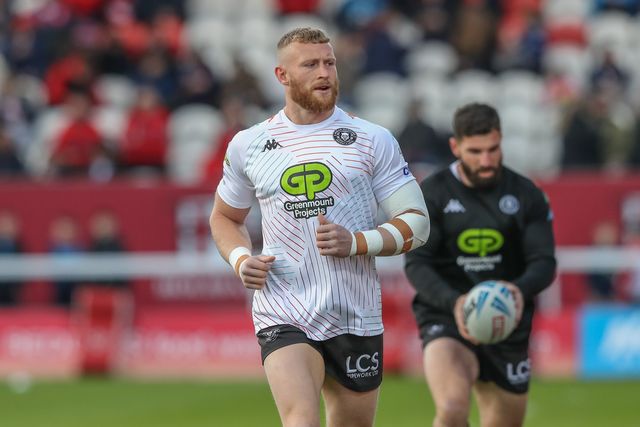 Luke Thompson of Wigan Warriors in the pregame warmup session during the Betfred Super League Round 9 match Hull KR vs Wigan Warriors at Sewell Group Craven Park, Kingston upon Hull, United Kingdom, 26th April 2024

(Photo by Alfie Cosgrove/News Images)