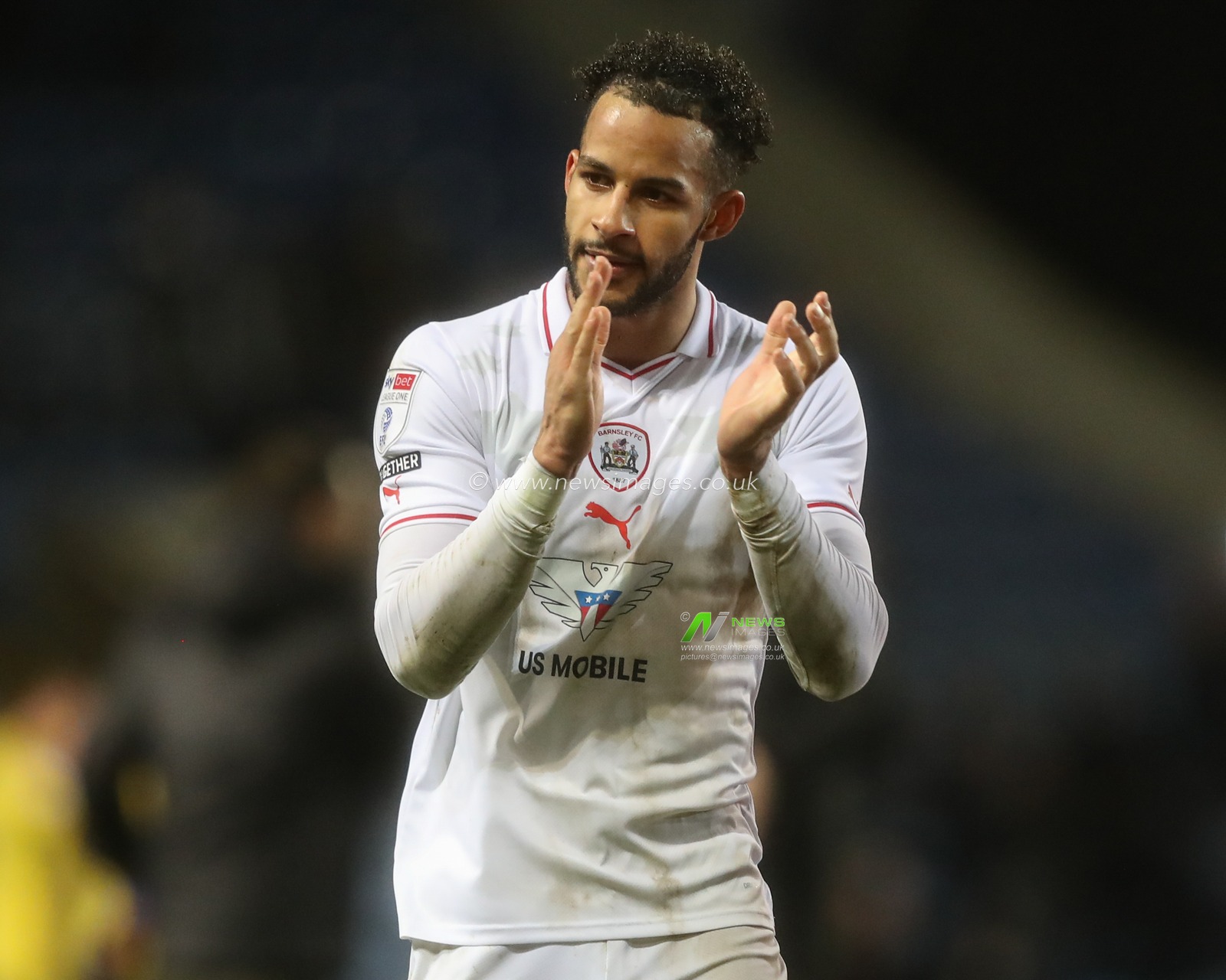Barry Cotter of Barnsley applauds the travelling fans during the Sky Bet League 1 match Oxford United vs Barnsley at Kassam Stadium, Oxford, United Kingdom, 23rd January 2024

(Photo by Alfie Cosgrove/News Images)