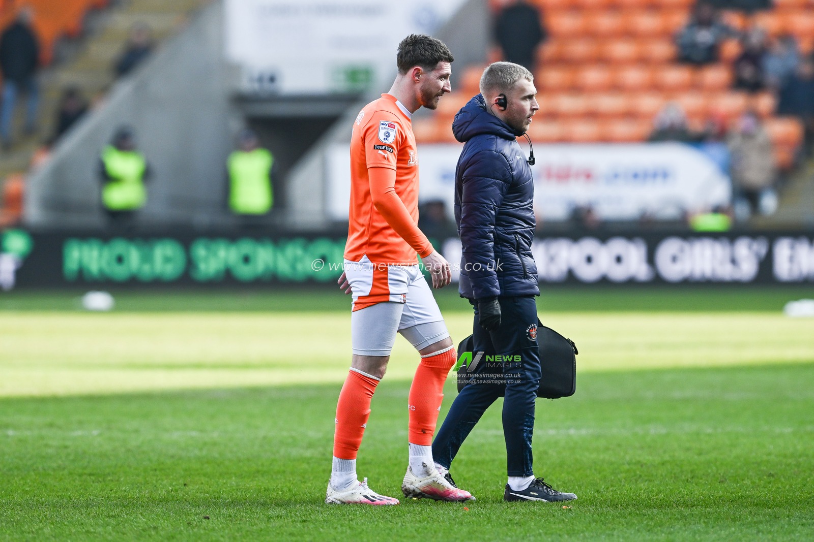James Husband of Blackpool leaves the field with an injury during the Sky Bet League 1 match Blackpool vs Portsmouth at Bloomfield Road, Blackpool, United Kingdom, 9th March 2024

(Photo by Craig Thomas/News Images)