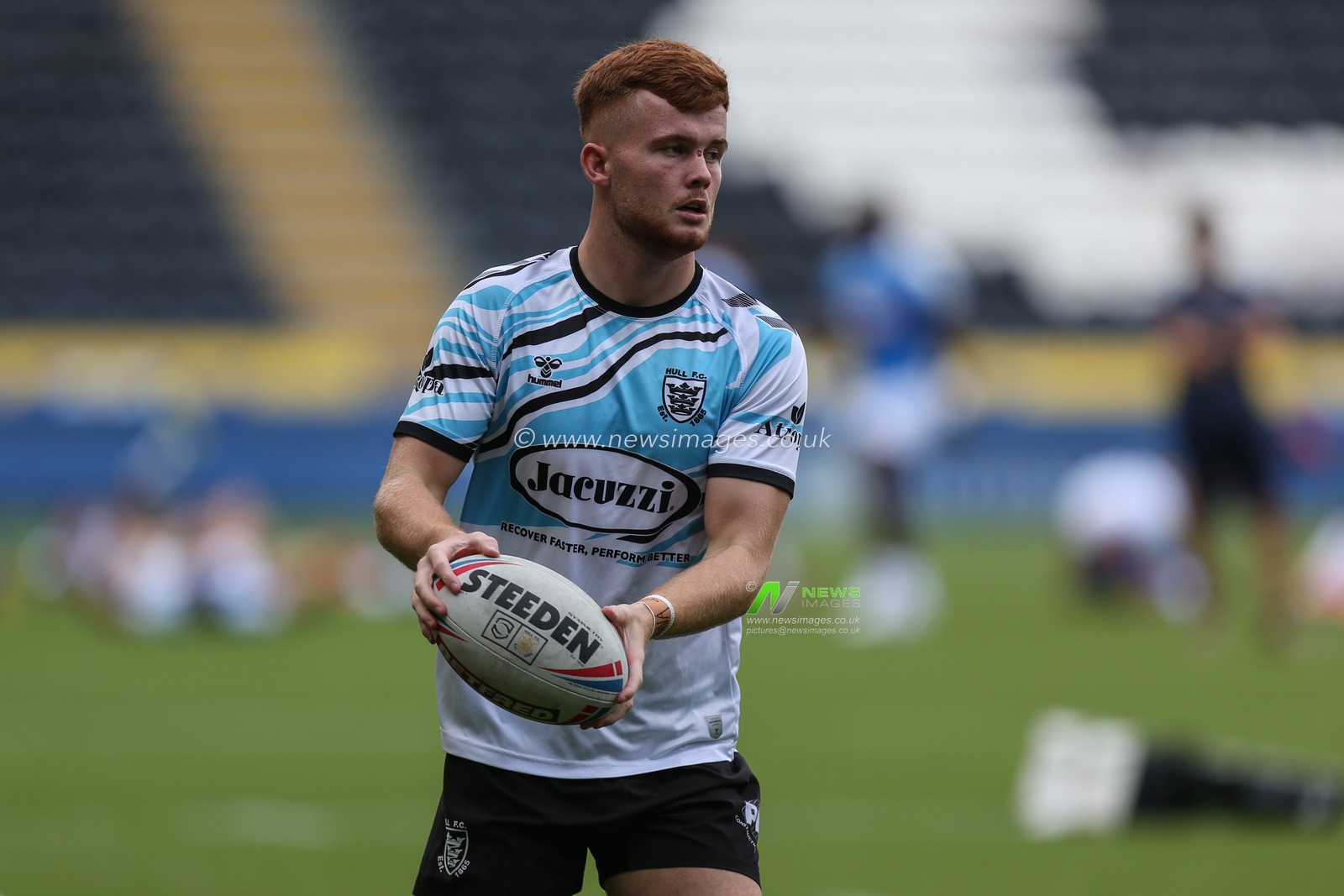 Ellis Longstaff #38 of Hull FC during pre-game warm up