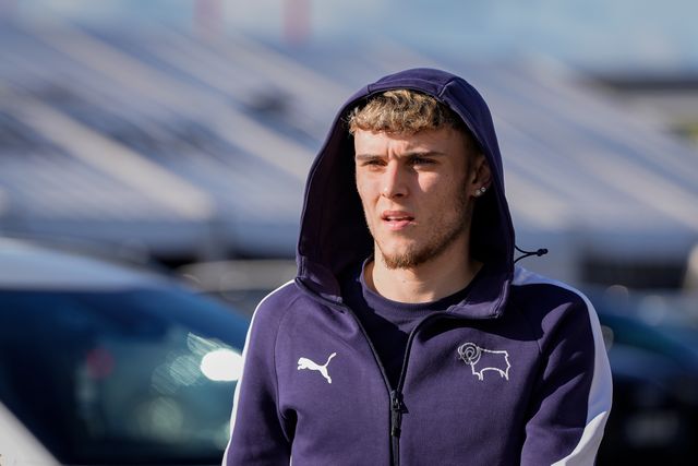 Bobby Clark of Derby County arrives at the stadium prior to kick off during the Sky Bet Championship match Derby County vs Swansea City at Pride Park Stadium, Derby, United Kingdom on 14 February 2026

(Photo by Maynard Manyowa/News Images)