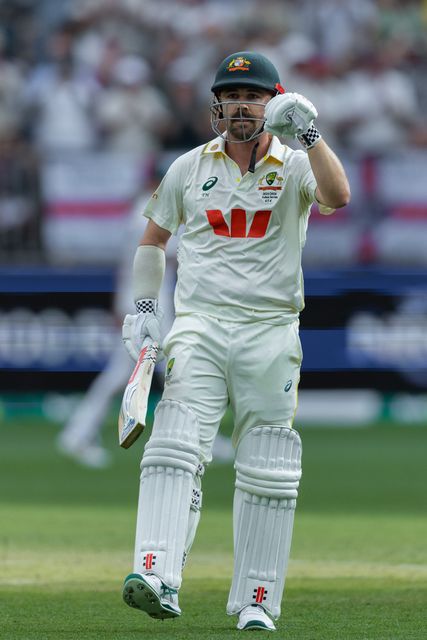 Travis Head of Australia celebrates after scoring a century during the NRMA Insurance Ashes First Test Day 2 Australia vs England at Optus Stadium, Perth, Australia, 22nd November 2025

(Photo by Santanu Banik/News Images)

*** GER AUT SUI OUT ***