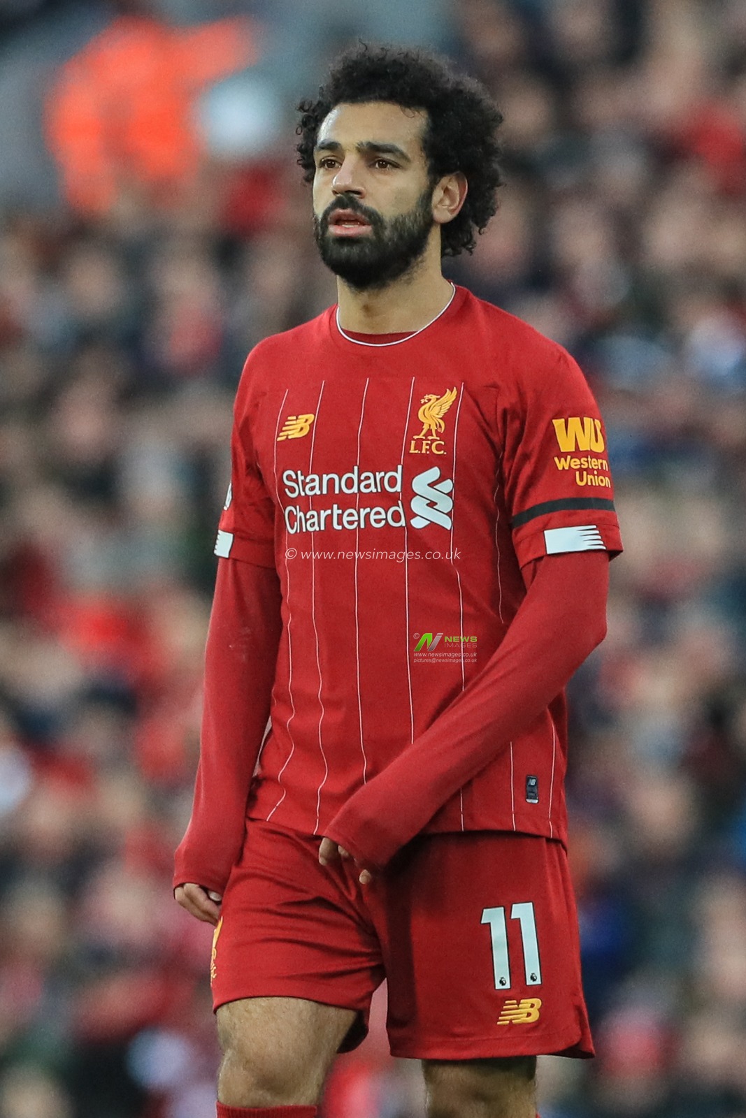 30th November 2019, Anfield, Liverpool, England; Premier League, Liverpool v Brighton and Hove Albion : Mohamed Salah (11) of Liverpool during the game

Credit: Mark Cosgrove/News Images