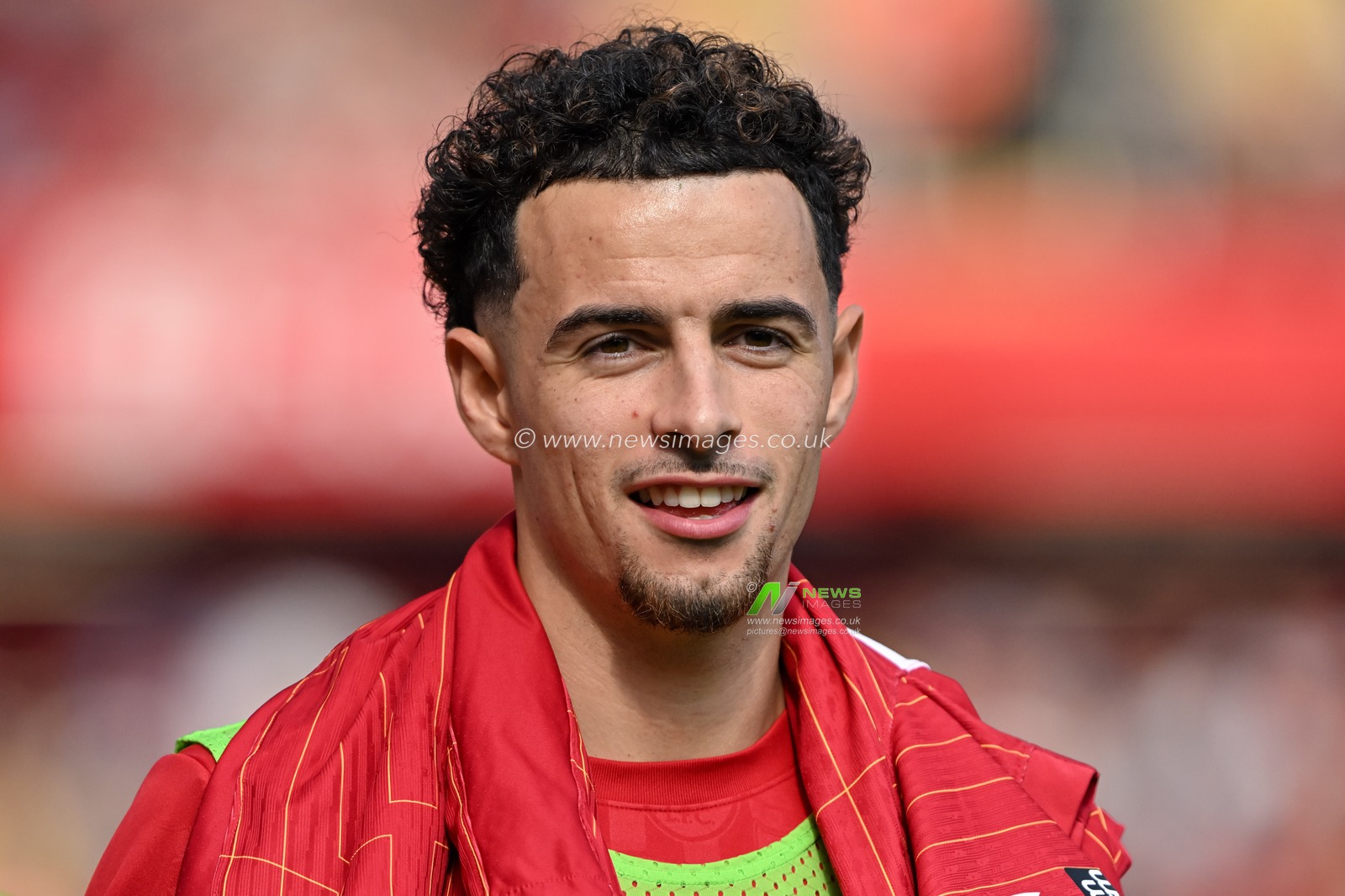 Curtis Jones of Liverpool all smiles ahead of the Premier League match Liverpool vs Bournemouth at Anfield, Liverpool, United Kingdom, 21st September 2024

(Photo by Cody Froggatt/News Images)
