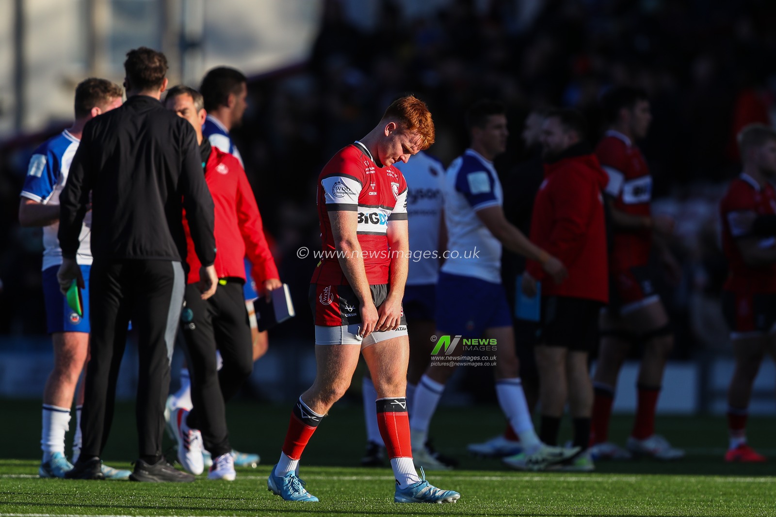 Caolan Englefield of Gloucester reacts to his team's loss after the Gallagher Premiership match Gloucester Rugby vs Bath Rugby at Kingsholm Stadium , Gloucester, United Kingdom, 12th October 2024

(Photo by Gareth Evans/News Images)