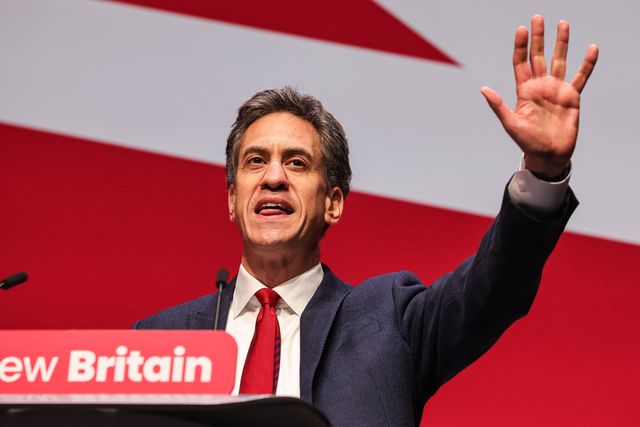 Ed Milliband MP, Secretary of State for Energy Security and Net Zero addresses conference during the Labour Party Annual Conference 2025 Day 4 at ACC, Liverpool, United Kingdom, 1st October 2025

(Photo by Mark Cosgrove/News Images)