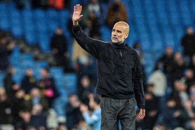 Josep Guardiola manager of Manchester City waves to the fans after the game during the Premier League match Manchester City vs Crystal Palace at Etihad Stadium, Manchester, United Kingdom on 13 May 2026

(Photo by Mark Cosgrove/News Images)