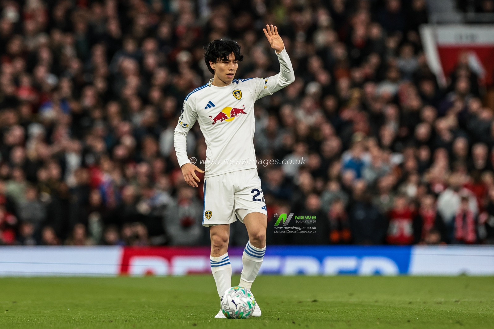 Ao Tanaka of Leeds United during the Premier League match Manchester United vs Leeds United at Old Trafford, Manchester, United Kingdom on 13 April 2026

(Photo by Mark Cosgrove/News Images)