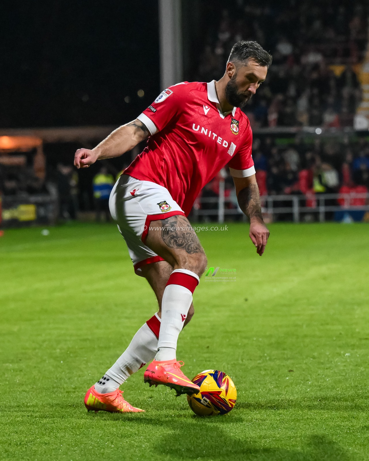 Ollie Palmer of Wrexham in action during the Sky Bet League 1 match Wrexham vs Barnsley at SToK Cae Ras, Wrexham, United Kingdom, 3rd December 2024

(Photo by Craig Thomas/News Images)