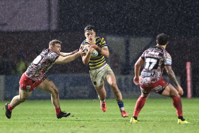 Josh Thewlis of Warrington Wolves in action during the Pre Season match Warrington Wolves vs Leigh Leopards at Halliwell Jones Stadium, Warrington, United Kingdom, 30th January 2026

(Photo by Mark Cosgrove/News Images)