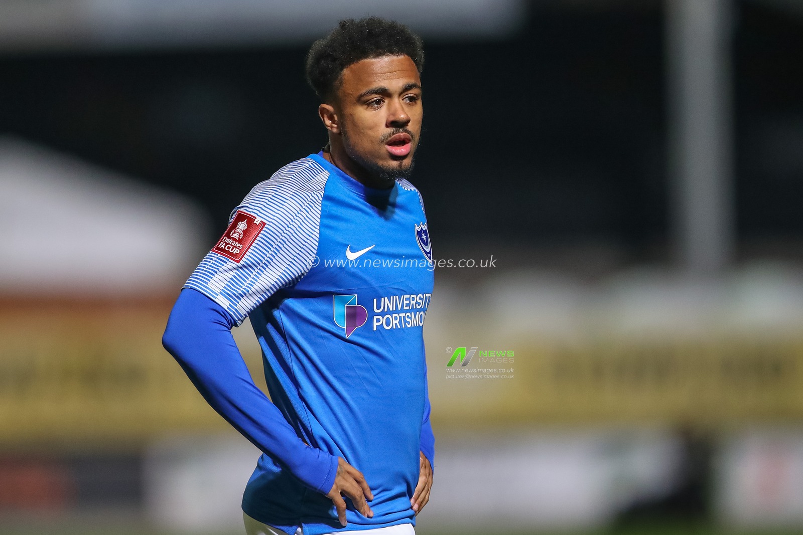 Josh Koroma #27 of Portsmouth during the Emirates FA Cup First Round match Hereford FC vs Portsmouth at Edgar Street, Hereford, United Kingdom, 4th November 2022

(Photo by Gareth Evans/News Images)