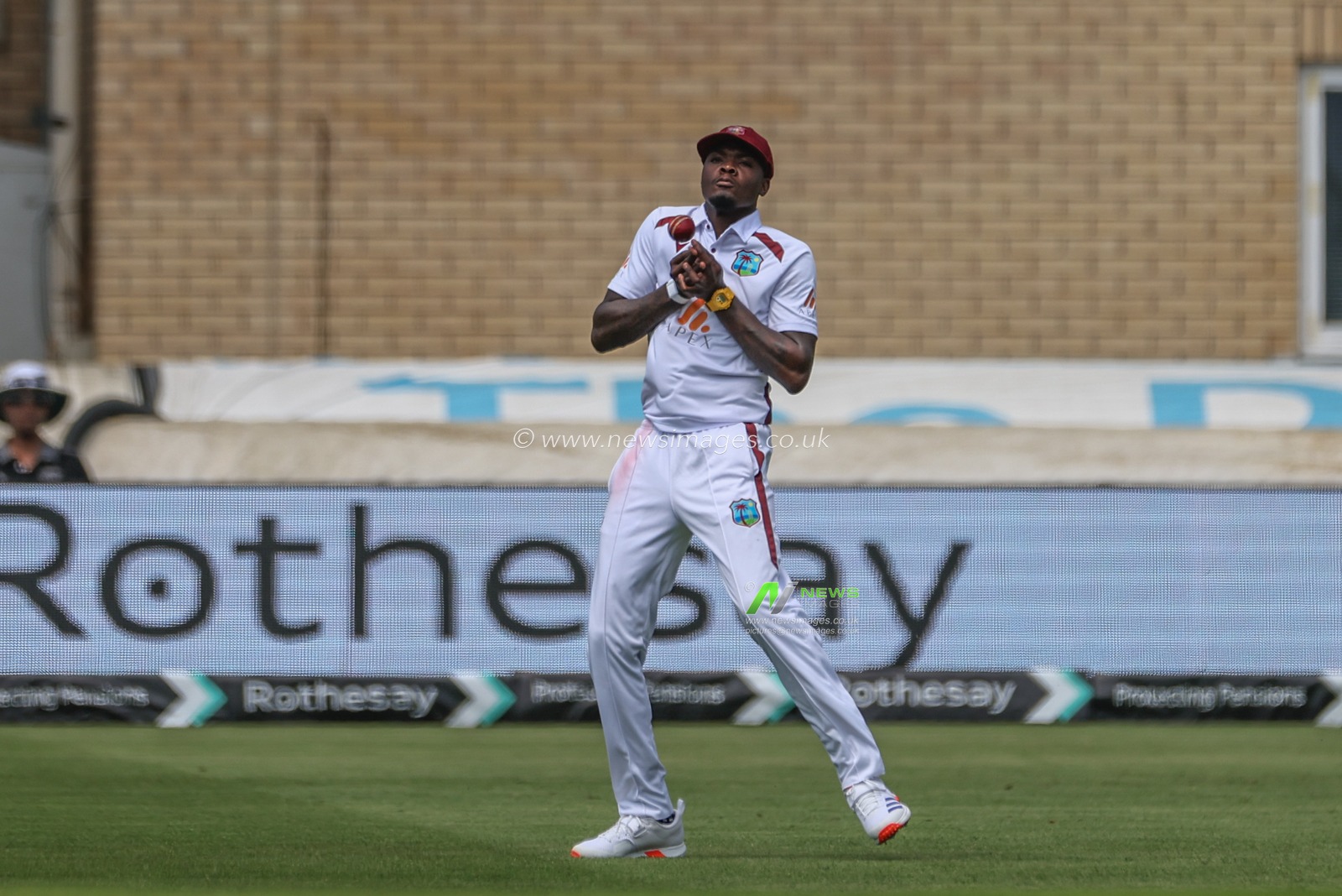 Alzarri Joseph of West Indies catches Joe Root of England out during the 2nd Rothesay Test Match match England vs West Indies at Trent Bridge, Nottingham, United Kingdom, 18th July 2024

(Photo by Mark Cosgrove/News Images)