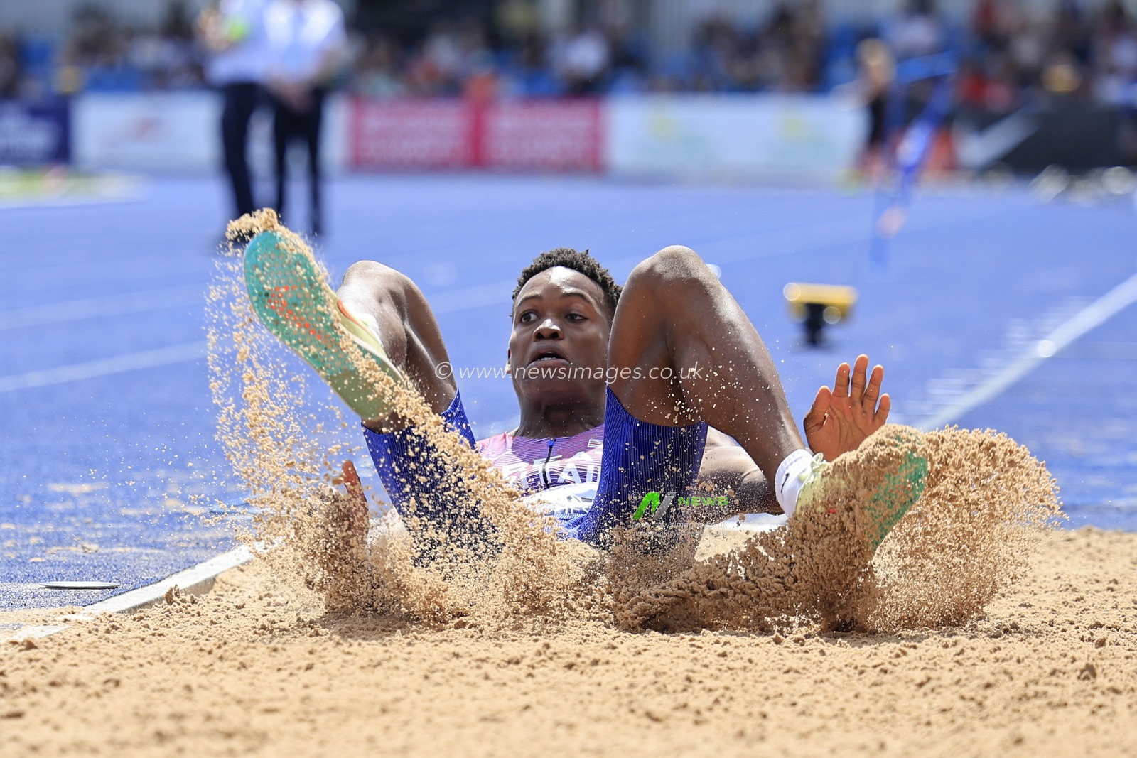 Daniel Akinradewo competes in the triple jump during the UK Athletics Championships at Manchester Regional Arena, Manchester, United Kingdom, 9th July 2023

(Photo by Conor Molloy/News Images)