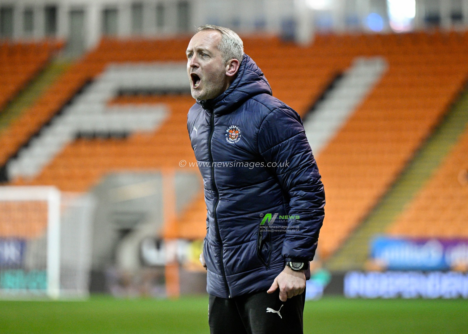Neil Critchley manager of Blackpool reacts, during the Bristol Street Motors Trophy Semi-Final match Blackpool vs Peterborough United at Bloomfield Road, Blackpool, United Kingdom, 20th February 2024

(Photo by Cody Froggatt/News Images)