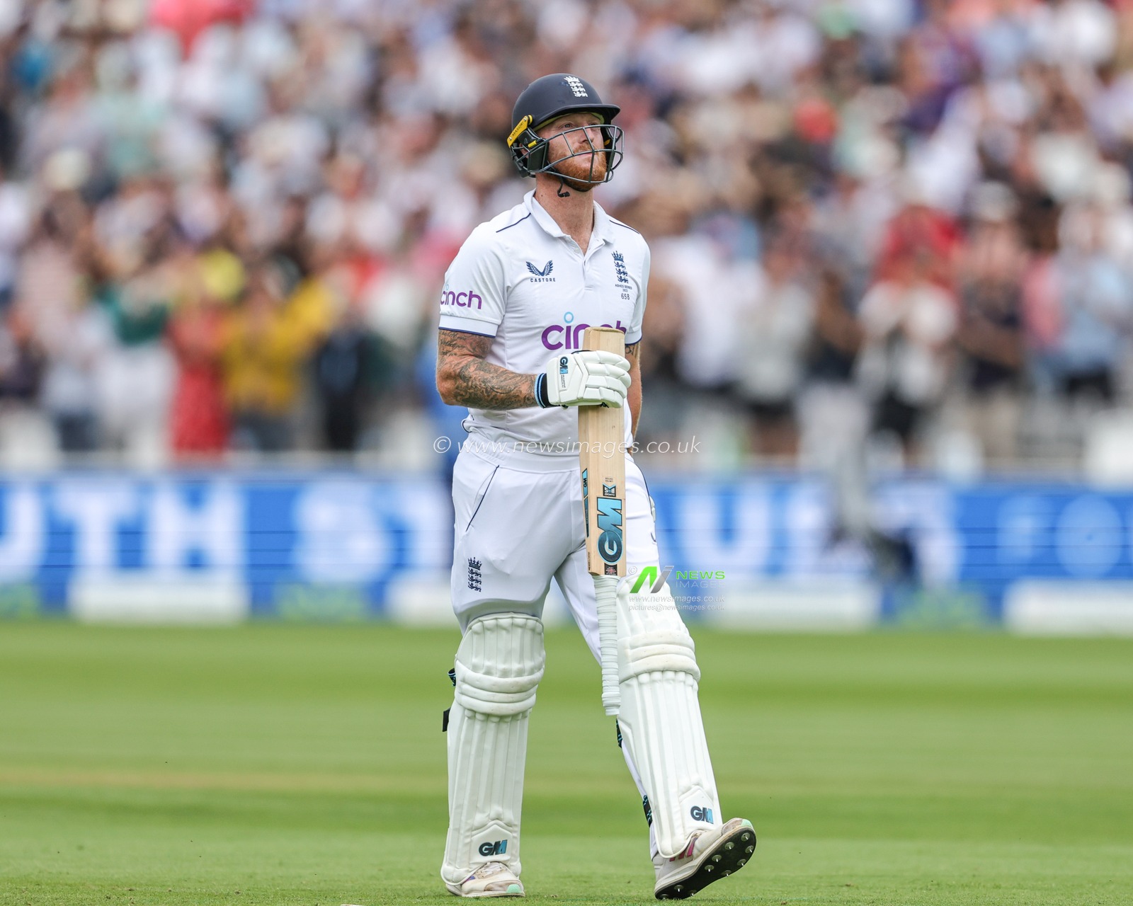 A dejected Ben Stokes of England  leaves the field of play after being caught out by Alex Carey of Australia during the LV= Insurance Ashes Test Series Second Test Day 5 England v Australia at Lords, London, United Kingdom, 2nd July 2023

(Photo by Mark Cosgrove/News Images)