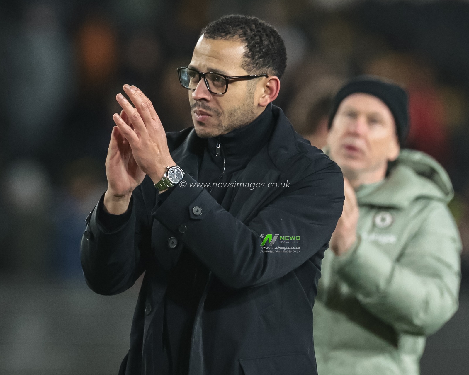 Liam Rosenior manager of Chelsea applauds the fans during the Emirates FA Cup 4th Round match Hull City vs Chelsea at MKM Stadium, Hull, United Kingdom on 13 February 2026

(Photo by Mark Cosgrove/News Images)