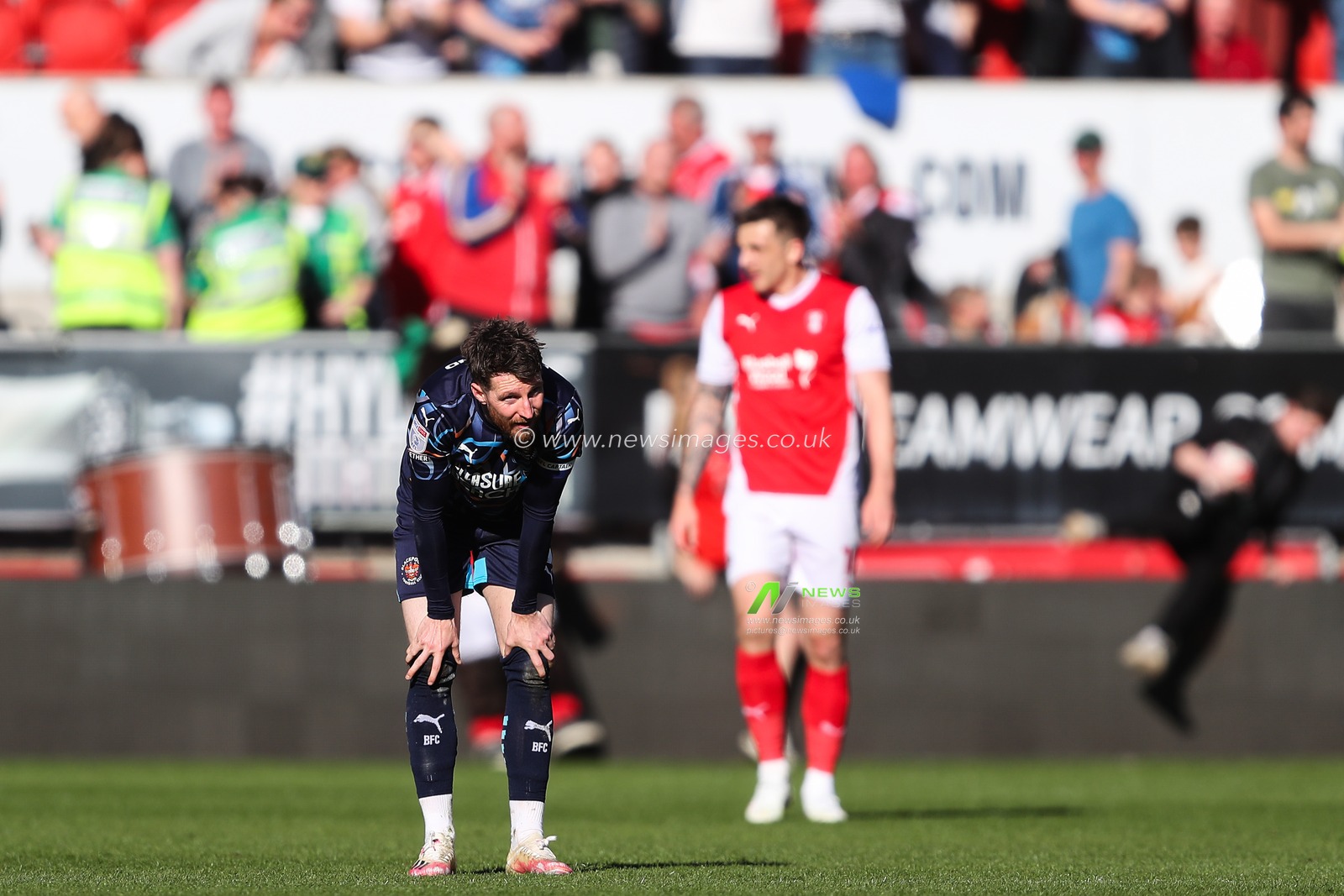 James Husband of Blackpool reacts to his team's loss after the Sky Bet League 1 match Rotherham United vs Blackpool at New York Stadium, Rotherham, United Kingdom, 5th April 2025

(Photo by Gareth Evans/News Images)