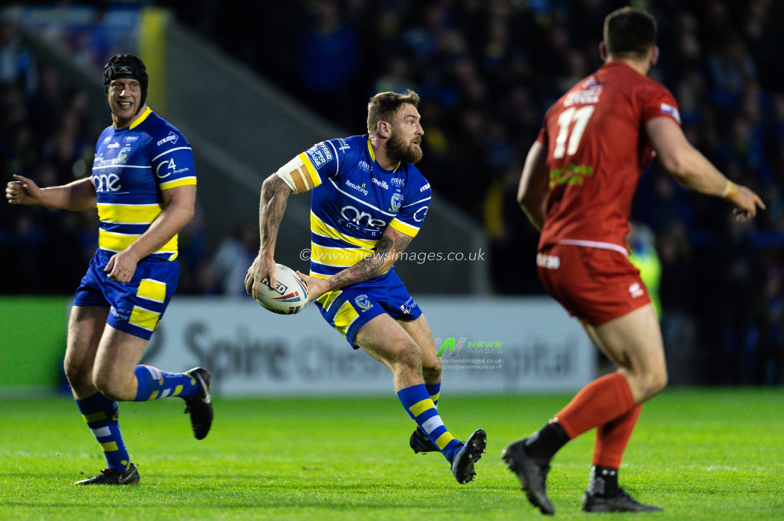 5th April 2019 , Halliwell Jones Stadium, Warrington, England;  Betfred Super League, Round 9, Warrington Wolves vs London Broncos ; Daryl Clark of Warrington Wolves 

Credit: Richard Long/News Images