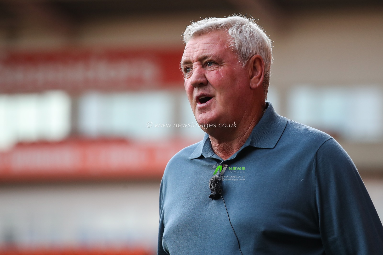 Steve Bruce head coach of Blackpool gives an interview during the Sky Bet League 1 match Blackpool vs Exeter City at Bloomfield Road, Blackpool, United Kingdom, 14th September 2024

(Photo by Gareth Evans/News Images)