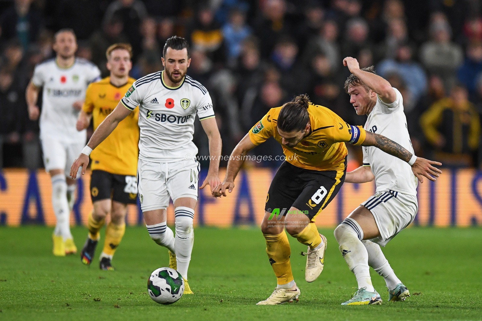RubÃ©n Neves #8 of Wolverhampton Wanderers during the Carabao Cup match Wolverhampton Wanderers vs Leeds United at Molineux, Wolverhampton, United Kingdom, 9th November 2022

(Photo by Mike Jones/News Images)