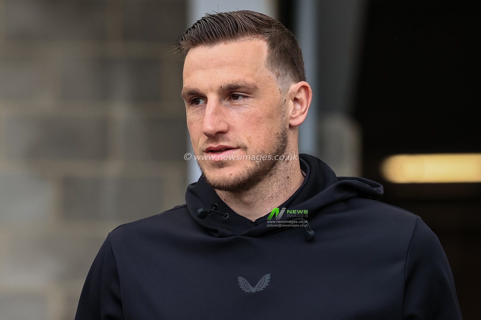Chris Wood #20 of Newcastle United arrives at St. James Park
