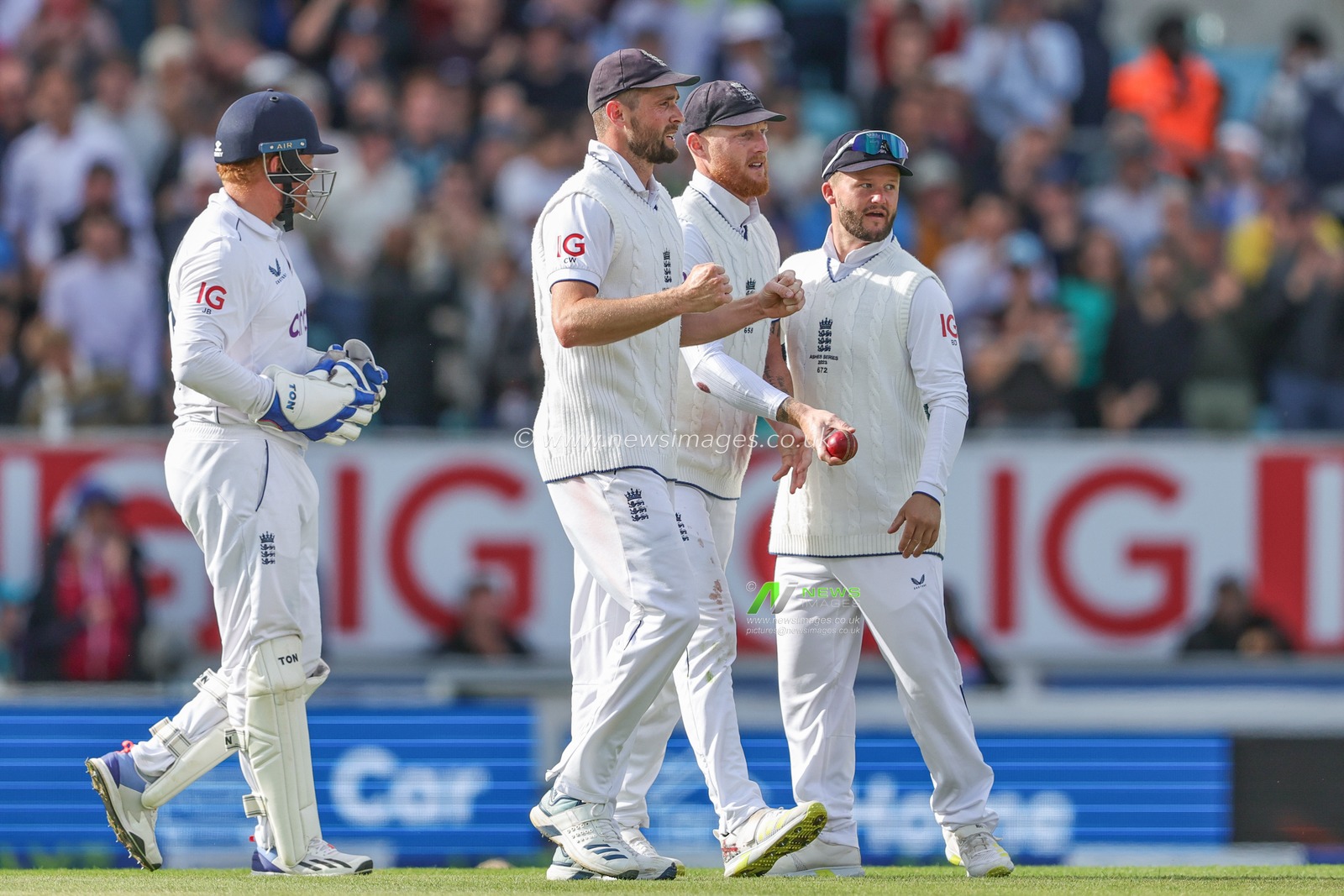 Ben Stokes of England celebrates catching Pat Cummings of Australia during the LV= Insurance Ashes Fifth Test Series Day Five England v Australia at The Kia Oval, London, United Kingdom, 31st July 2023

(Photo by Mark Cosgrove/News Images)