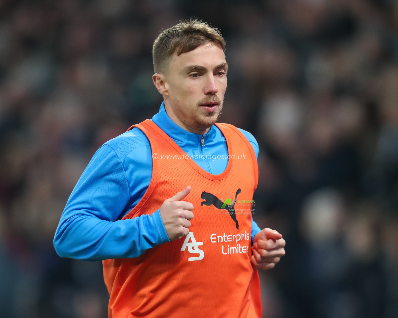 Ben Osborn of Derby County warms up ahead on the sidelines during the Sky Bet Championship match Derby County vs Plymouth Argyle at Pride Park Stadium, Derby, United Kingdom, 9th November 2024

(Photo by Lee Keuneke/News Images)