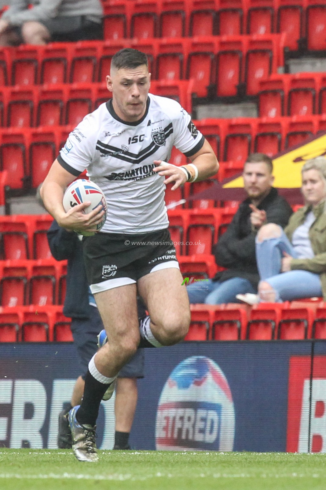 25th May 2019 , Anfield Stadium, Liverpool, England; Dacia Magic Weekend, Betfred Super League Round 16, Hull FC vs Huddersfield Giants ; Kieran Buchanan (38) of Hull FC runs with the ball

Credit: David Greaves/News Images