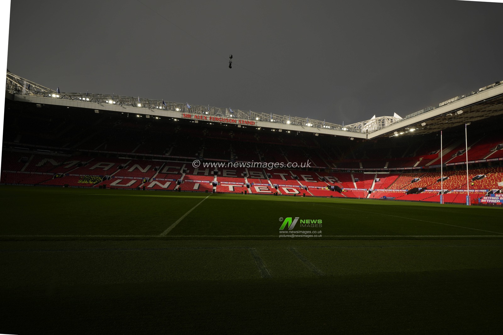 A general view of Old Trafford, home of the Super League Grand Final before the Betfred Super League Grand Final match Wigan Warriors vs Catalans Dragons at Old Trafford, Manchester, United Kingdom, 14th October 2023

(Photo by Steve Flynn/News Images)