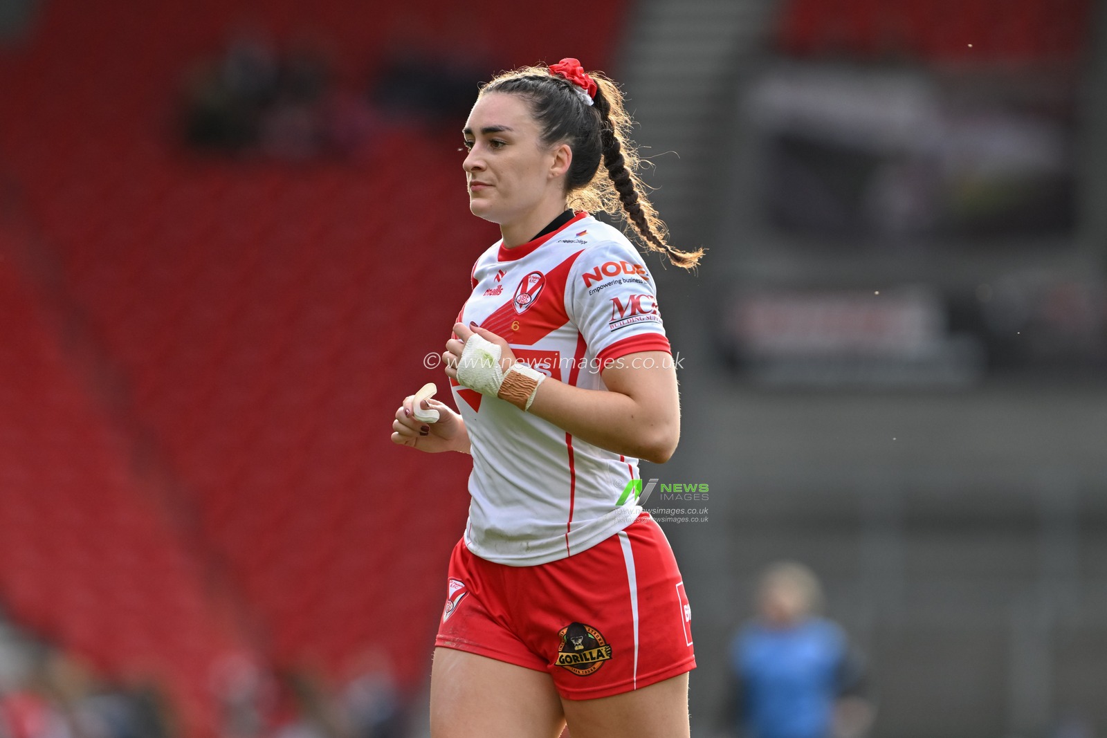 Leah Burke of St. Helens during the Betfred Women's Super League match St Helens women v Barrow Raiders Ladies at Totally Wicked Stadium, St Helens, United Kingdom, 13th September 2024

(Photo by Cody Froggatt/News Images)