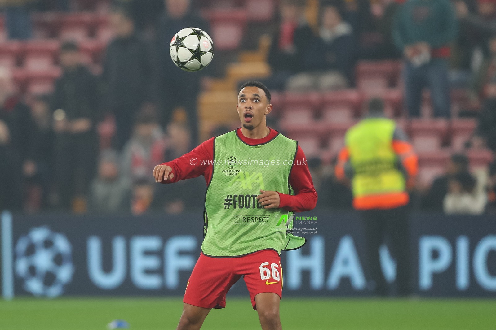 Trent Alexander-Arnold of Liverpool in the pregame warmup session during the UEFA Champions League, League Stage match Liverpool vs Bayer 04 Leverkusen at Anfield, Liverpool, United Kingdom, 5th November 2024

(Photo by Gareth Evans/News Images)