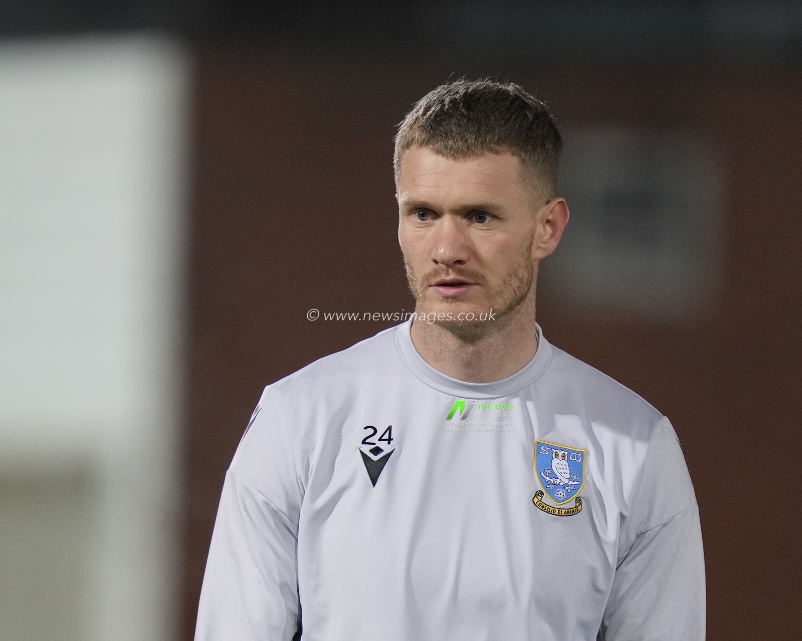 Michael Smith #24 of Sheffield Wednesday during the warm up before the Emirates FA Cup Fourth Round Reply match Fleetwood Town vs Sheffield Wednesday at Highbury Stadium, Fleetwood, United Kingdom, 7th February 2023

(Photo by Steve Flynn/News Images)