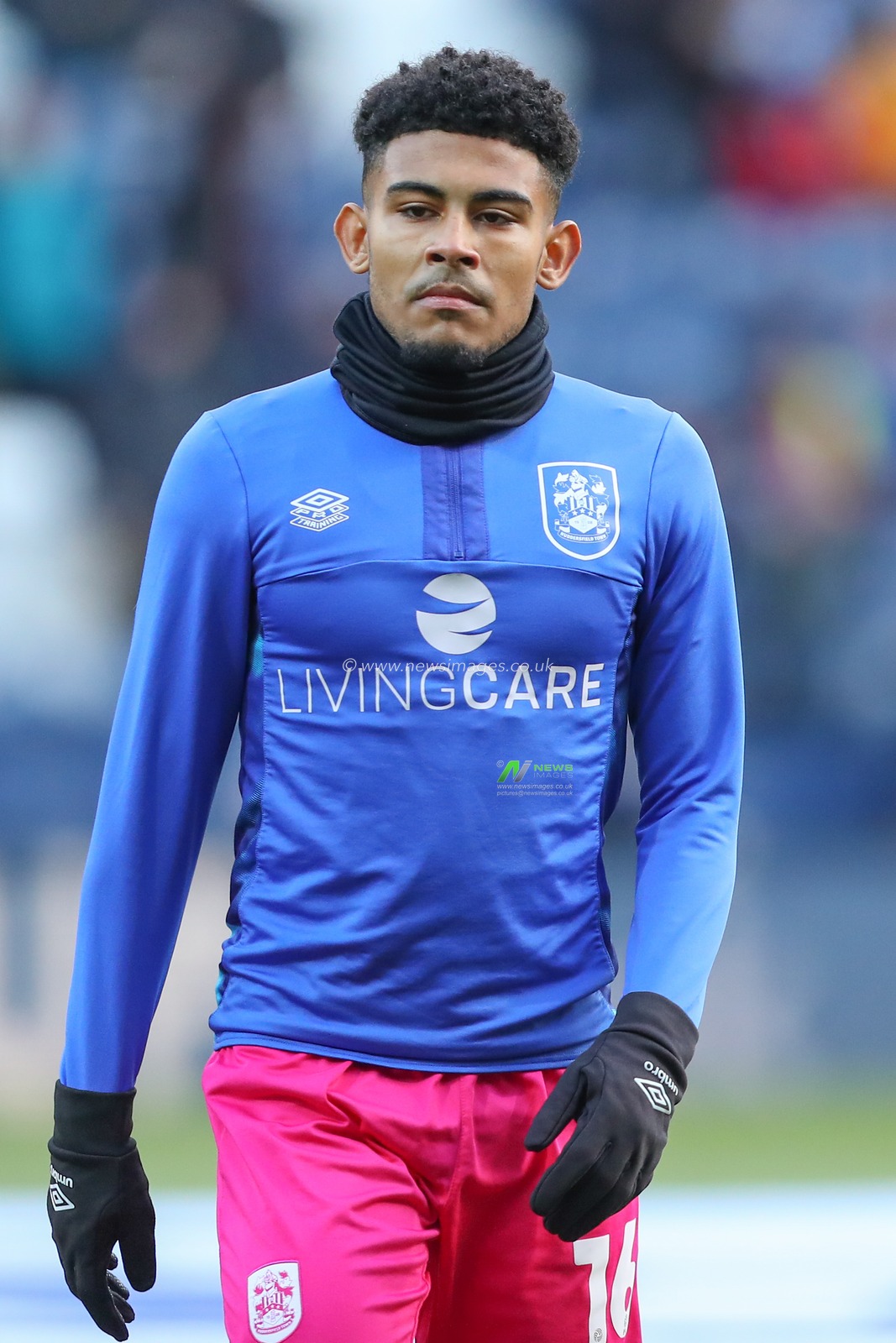 Kaine Kesler Hayden #16 of Huddersfield Town during the pre-game warm up ahead of the Sky Bet Championship match Preston North End vs Huddersfield Town at Deepdale, Preston, United Kingdom, 26th December 2022

(Photo by Gareth Evans/News Images)