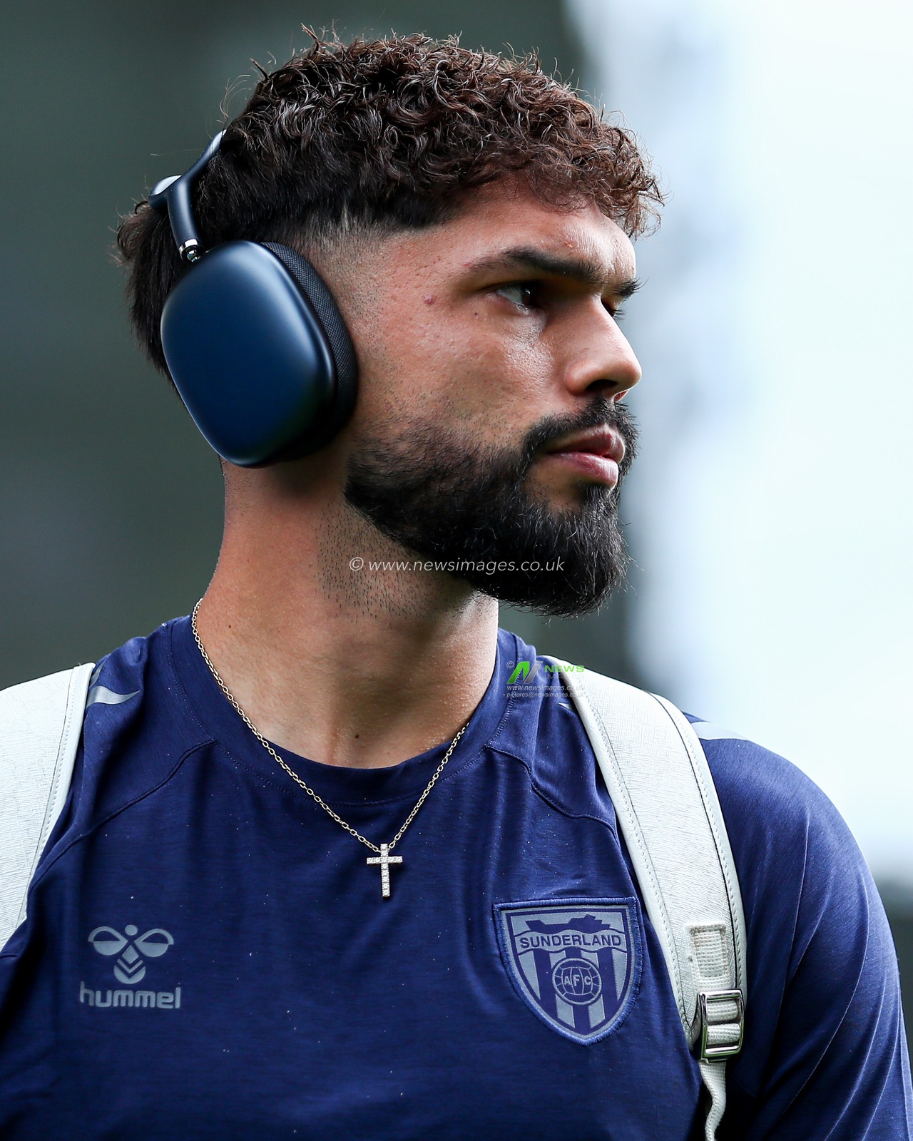 Omar Alderete of Sunderland arrives at stadium ahead of the Premier League match Burnley vs Sunderland at Turf Moor, Burnley, United Kingdom, 23rd August 2025

(Photo by Jorge Horsted/News Images)