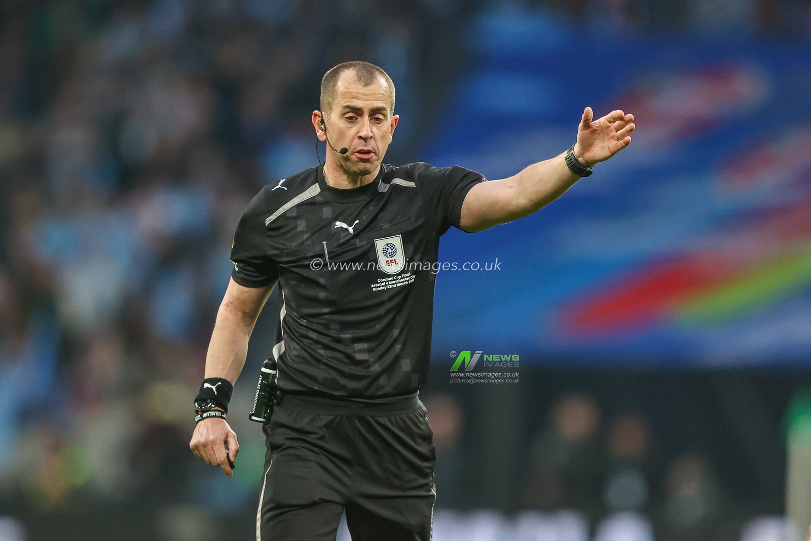 Referee Peter Bankes during the Carabao Cup Final match Arsenal vs Manchester City at Emirates, London, United Kingdom on 22 March 2026

(Photo by Alfie Cosgrove/News Images)