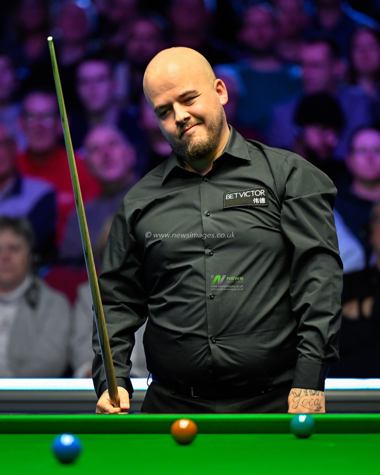 Luca Brecel reacts, during the 2024 BetVictor Welsh Open at Venue Cymru, Llandudno, United Kingdom, 12th February 2024

(Photo by Cody Froggatt/News Images)
