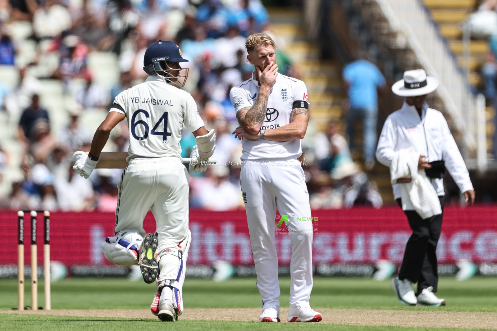 England captain Ben Stokes reacts as India notch up runs off his bowling during the 2nd Rothesay Test Match Day 1 England vs India at Edgbaston, Birmingham, United Kingdom, 2nd July 2025

(Photo by Mark Cosgrove/News Images)