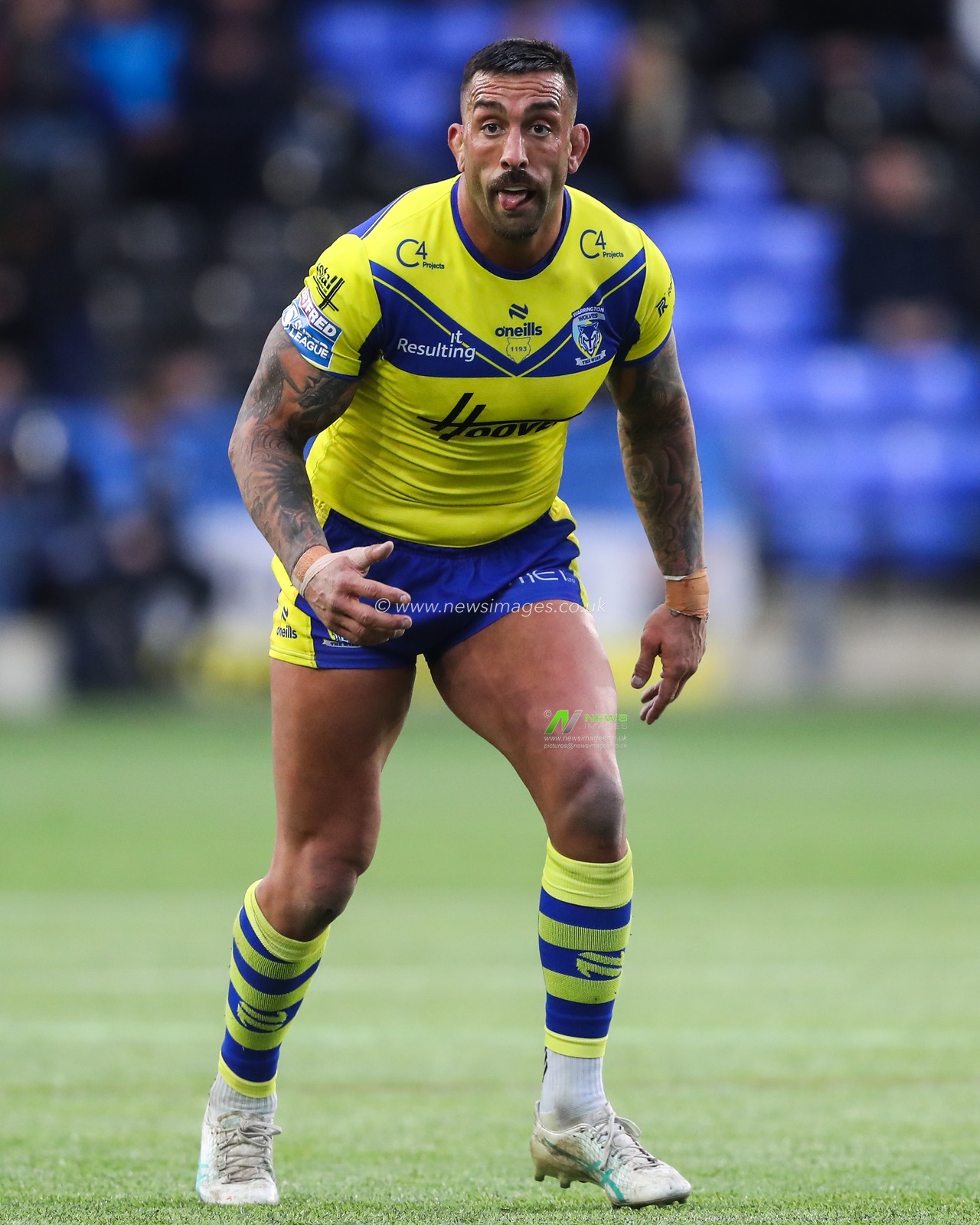 Paul Vaughan of Warrington Wolves during the Betfred Challenge Cup match Widnes Vikings vs Warrington Wolves at DCBL Stadium, Widnes, United Kingdom, 15th March 2025

(Photo by Gareth Evans/News Images)