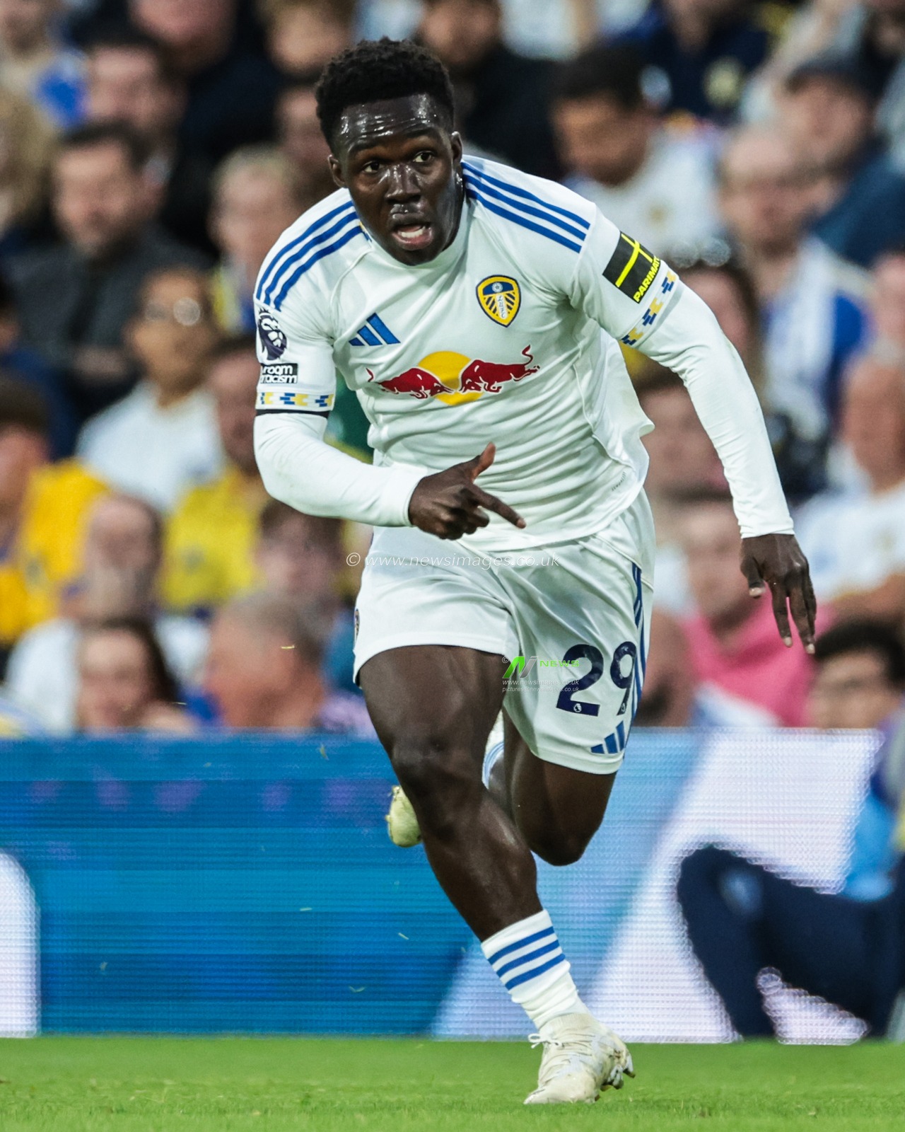 Wilfried Gnonto of Leeds United during the Premier League match Leeds United vs Everton at Elland Road, Leeds, United Kingdom, 18th August 2025

(Photo by Mark Cosgrove/News Images)