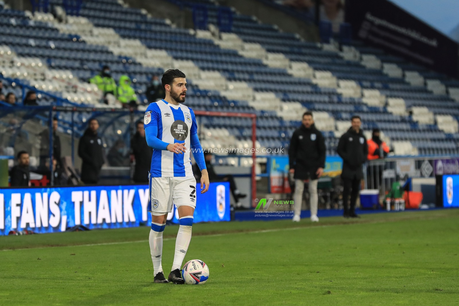 Pipa #2 of Huddersfield Town looks for a pass