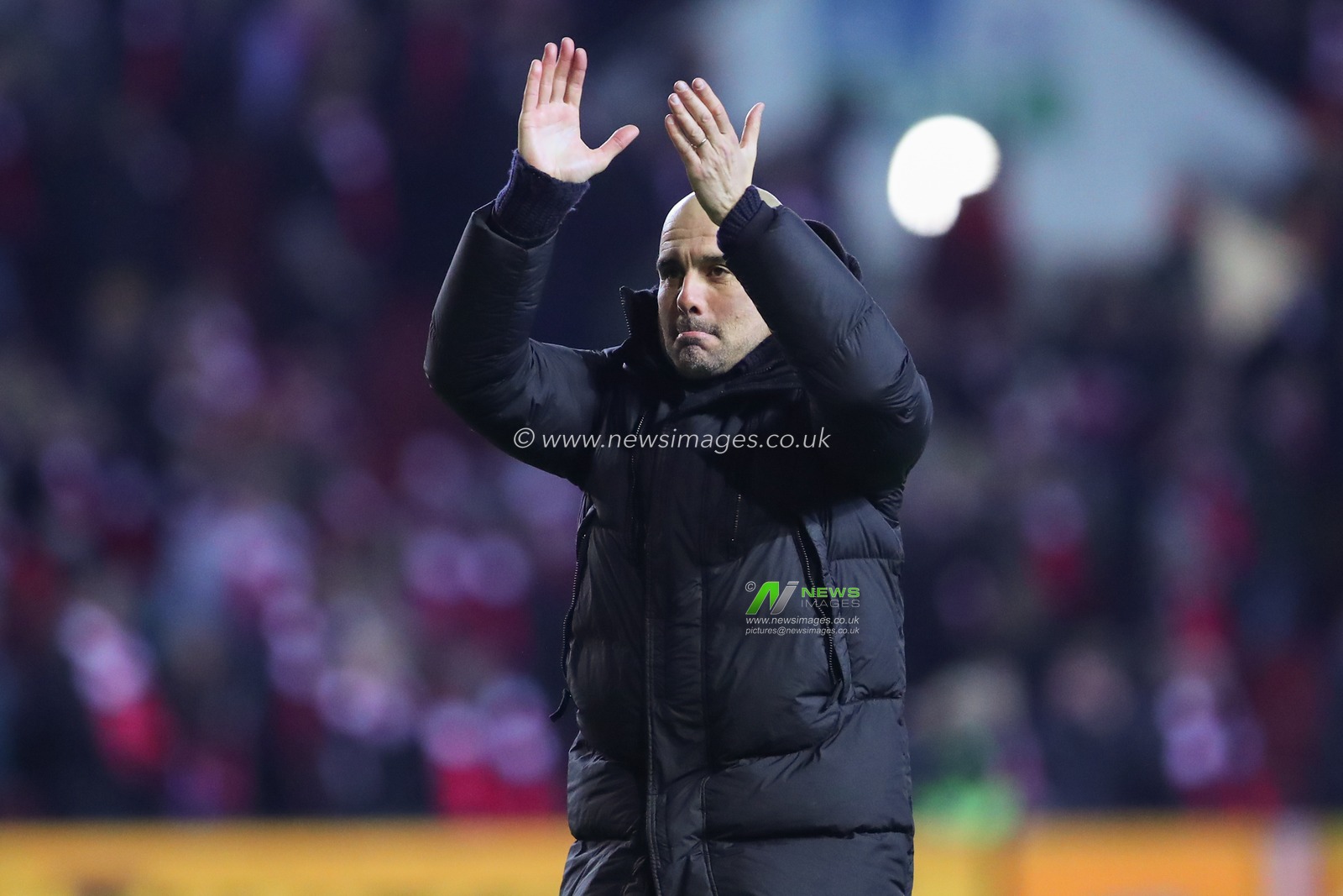 Pep Guardiola manager of Manchester City applauds the travelling fans after the Emirates FA Cup Fifth Round match Bristol City vs Manchester City at Ashton Gate, Bristol, United Kingdom, 28th February 2023

(Photo by Gareth Evans/News Images)